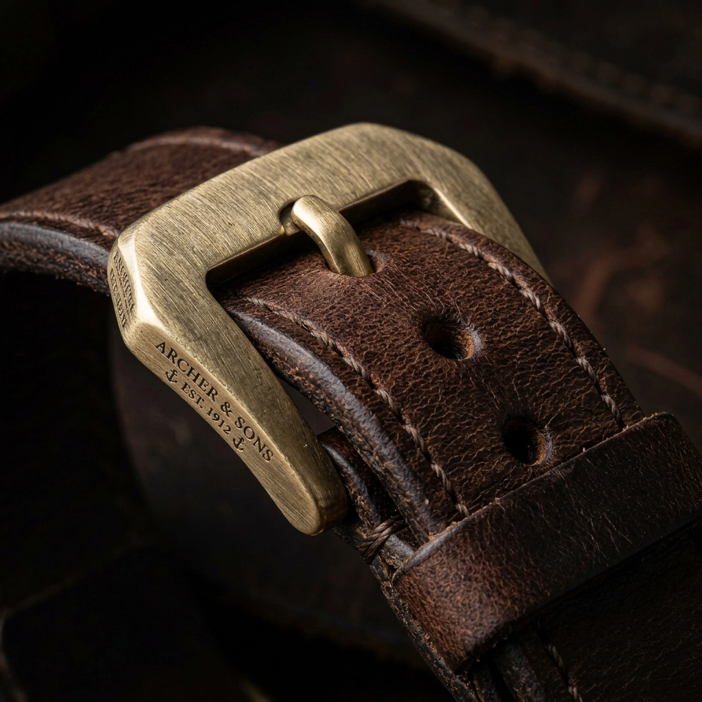 Solid brass custom engraved buckle